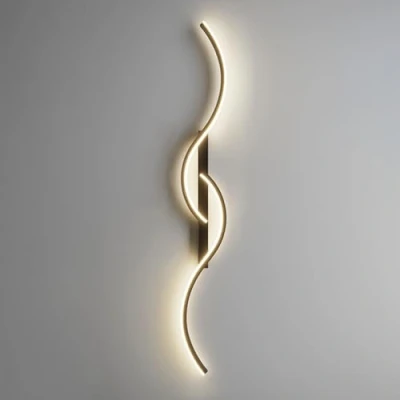 Immagine di Jadssox lampada da parete lineare nera Dimmerabile LED applique apparecchio moderno a onda con telecomando Soggiorno camera letto ristorante luci p