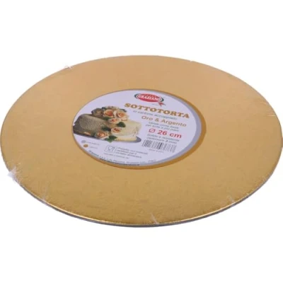 Immagine di Graziano Vassoio Sottotorta Oro Argento Rotondo ø 26 cm