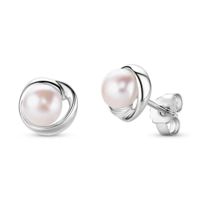 Immagine di Miore Orecchini Donna con Perle Coltivate d&#039;Acqua Dolce in Argento Sterling 925, Orecchino Bottone Perle. Piccoli anallergici. Chiusura perno passante e farfalla.