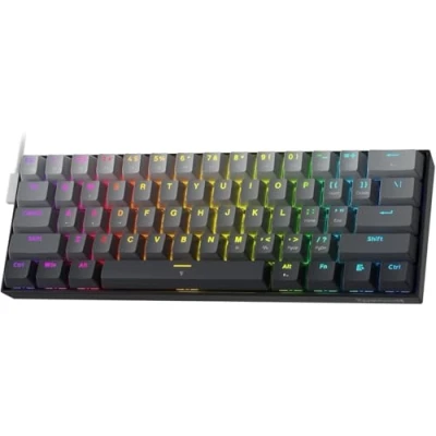 Immagine di Redragon K617 Tastiera meccanica a 60% cablata con 61 tasti, interruttore magnetico speciale, punto di funzionamento regolabile, frequenza interrogazione 8K, colore grigio