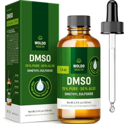 Immagine di WoldoHealth DMSO 70% &amp; Aloe Arborescens 30% Flacone in vetro ambrato da 100 ml con pipetta