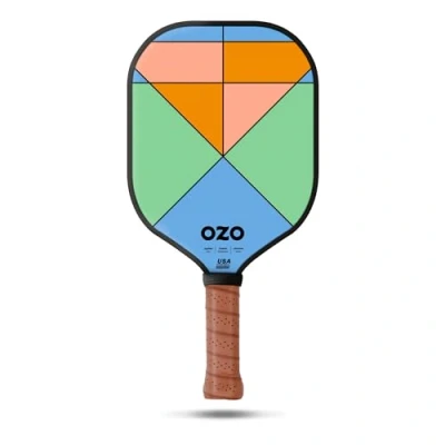 Immagine di OZO Pickleball Jupiter Fusion Chroma Racchetta per Giocatori di Livello Intermedio, Ibrida Superficie in Fibra Vetro Approvata USAPA