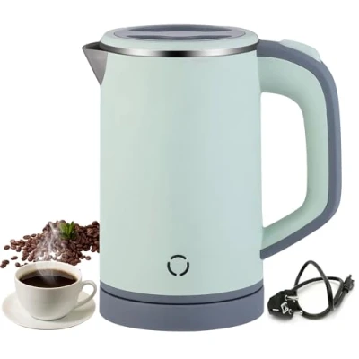 Immagine di bollitore da viaggio, 800 ml, portatile, mini campeggio, silenzioso, in acciaio inox, viaggio (Green)