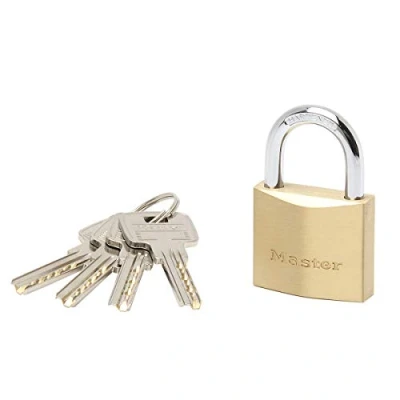 Immagine di Master Lock 2940EURD Lucchetto a Chiavi con Corpo Spesso in Ottone Massiccio, Oro, 6.2 x 4 1.6 cm
