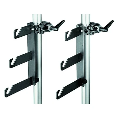 Immagine di Manfrotto 044 Accessorio per Fondali Serie Expan, Set 3 Ganci con Super Clamp Montaggio su Autopole, in Alluminio, Nero
