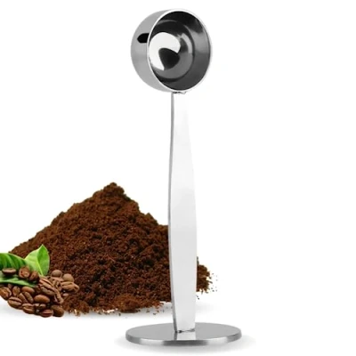 Immagine di Jadeshay Cucchiaio Dosatore,Misurino Pressa Caffe 2 in 1 Tamper Espresso Misurino per Caffè Acciaio Inossidabile Grani 14.5cm/5.7inch Dosatore