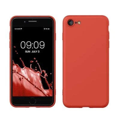 Immagine di kwmobile Custodia Compatibile con Apple iPhone SE (2022) / (2020) 8 7 Cover Back Case per Smartphone in Silicone TPU Protezione Gommata mandarino