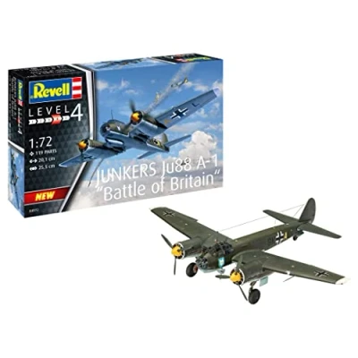 Immagine di Revell Junkers Ju88 A 1 Battle of Britain Kit Modello, Colore Non Laccato, Medio, 04972