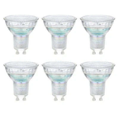 Immagine di Amazon Basics Faretto LED professionale GU10, 3,7 W (equivalente a 35W), bianco caldo, dimmerabile, (confezione da 6) [classe energetica F]