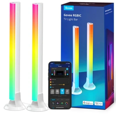 Immagine di Govee Smart LED Light Bars, WiFi da 15 Pollici con Doppie Perle Luminose, Barre Luminose Diverse Opzioni Adatte a TV 45 70 pollici, Funziona Alexa e Google Assistant, Colore Bianco