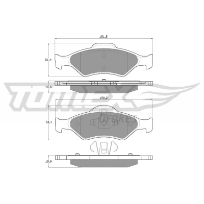 Immagine di TOMEX brakes TX 12 53 Kit pastiglie freno Assale anteriore FORD: Fiesta 4, KA Hatchback, Mk4 Van