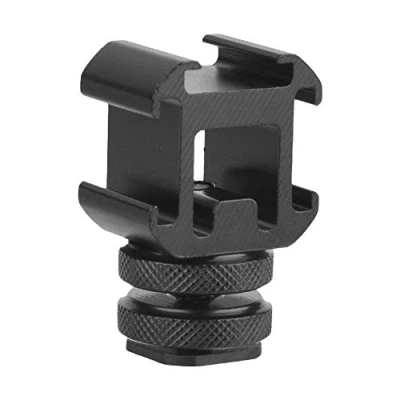 Immagine di Topiky Adattatore per Montaggio a Tripla Base Slitta Caldo Allungamento del Supporto Staffa Luce Video LED Microfono