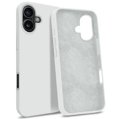 Immagine di MyGadget Custodia compatibile con iPhone 16 Plus Hardcase Strato Microfibra &amp; Cover Silicone Resistente Protezione Antigraffio Antiurto Bianco