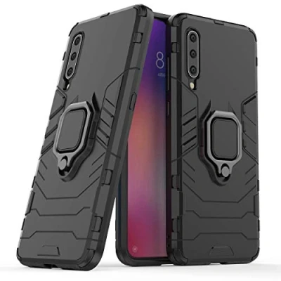 Immagine di Compatibile con Xiaomi Mi 9 Cover, Custodia Armor Anello Cavalletto (Funziona il Supporto Magnetico per Auto) Case Paraurti Mi9 (Nero)