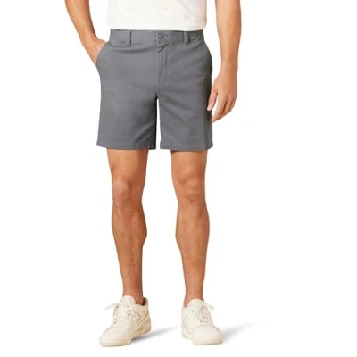 Immagine di Amazon Essentials Pantaloncini Chino Elasticizzati e Aderenti da 18 cm Uomo, Carbone, 34W