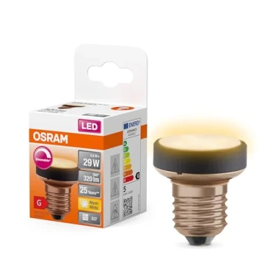 Immagine di OSRAM Flat Lamp, lampada LED ultra compatta e piatta con attacco E27, sostituisce le lampadine tradizionali da 29W, bianco caldo (2700K), economica un consumo di 4.5W, dimmerabile, confezione 1