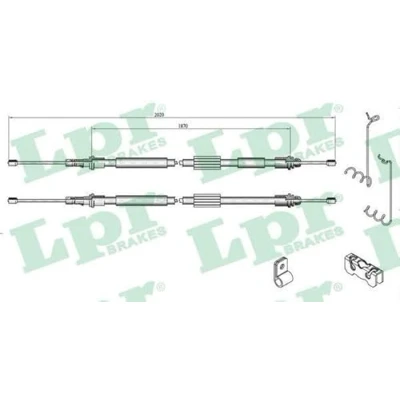 Immagine di LPR C0283B Cavo Freno 1998/1865x2 a disco