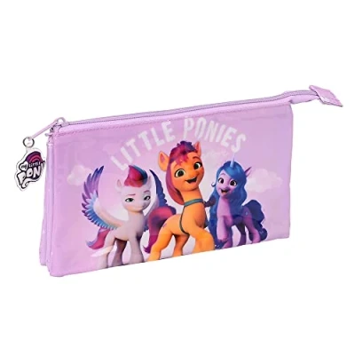 Immagine di SAFTA My Little Pony astuccio triplo 812235744, per bambini, ideale bambini dai 5 ai 14 anni, comodo e versatile, 22 x 3 12 cm, colore viola