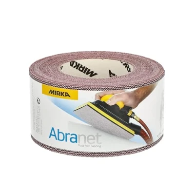 Immagine di Mirka Abranet rotolo abrasivo netto 75 mm x 10 m a strappo / grana P80 1 per levigare legno, stucco, vernice, plastica 545BI001803R