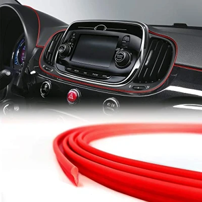 Immagine di 4R Quattroerre.it 19950 Trim Stripes Profilo ad Incastro per Interni Auto, Rosso, 3 mm x mt