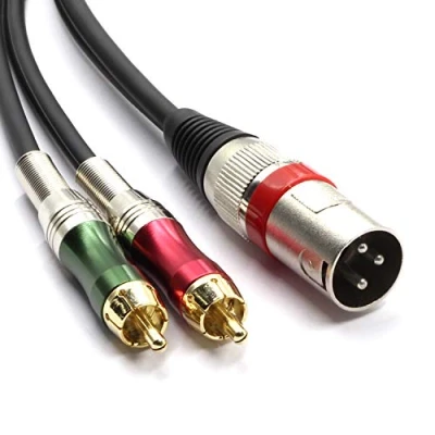 Immagine di Siyear 3 m XLR maschio a 2 x Phono RCA adattatore sdoppiatore cavo patch, 1 pin doppio Stereo audio connettore (3 m)