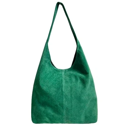 Immagine di Modarno borsa a tracolla da donna in pelle scamosciata pochette, tracolla, shopper, donna, vera (Verde Pavone)