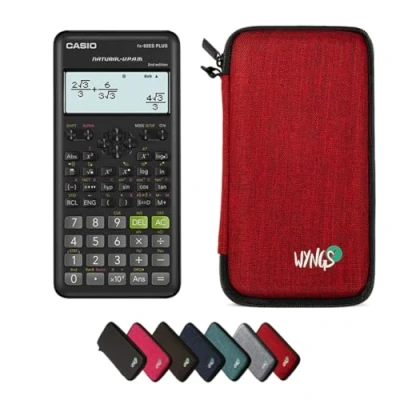 Immagine di Casio fx 82ES Plus 2nd edition incluso una custodia protettiva WYNGS in rosso Pacchetto base