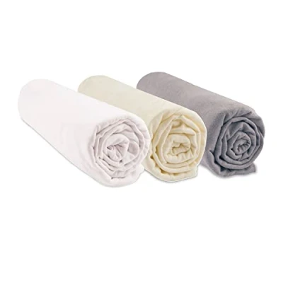 Immagine di Set di 3 lenzuola in cotone biologico 60x120 ecru bianco nocciola