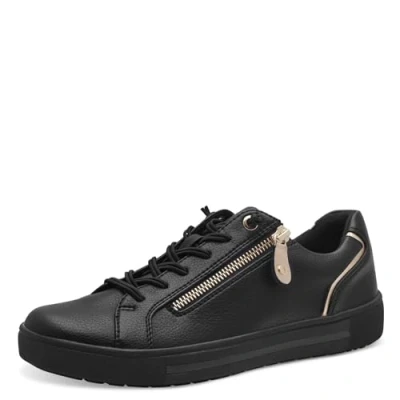 Immagine di Jana Sneaker Sportive da Donna con Comoda e Ampia Gamma vegana, Scarpe Ginnastica, Colore: Nero Oro, 39 EU