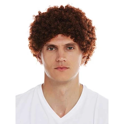 Immagine di WIG ME UP MMAM 9M KF938 Parrucca Donna Uomo Carnevale Corti Folti Afro Ricci Crespi Castano Rossiccio