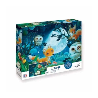 Immagine di Calypto 3907706 Set di puzzle parti grandi e superficie vellutata, 2 x 24 pezzi, per bambini dai 3 anni in su, Colore Riproduzione,