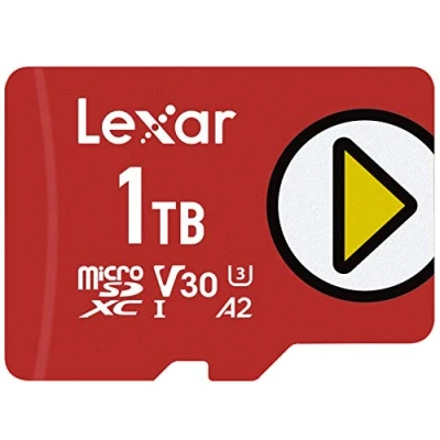 Immagine di Lexar PLAY Micro SD 1 TB, Scheda microSDXC UHS I, Lettura Fino a 160MB/s, U3/V30/A2/C10 TF Compatibile con Nintendo Switch/Dispositivi di Gioco Portatili/Smartphone/Tablet (LMSPLAY001T BNNAG)