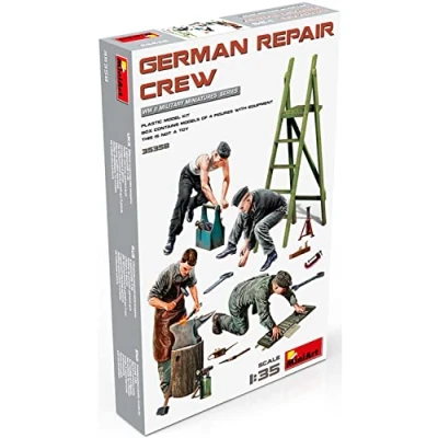Immagine di Mini Art 35358 1:35 Fig. Dt. Mechaniker Trupp (4), riproduzione fedele all&#039;originale, modellismo, kit di costruzione in plastica, artigianato, hobby, incollaggio, assemblaggio, non