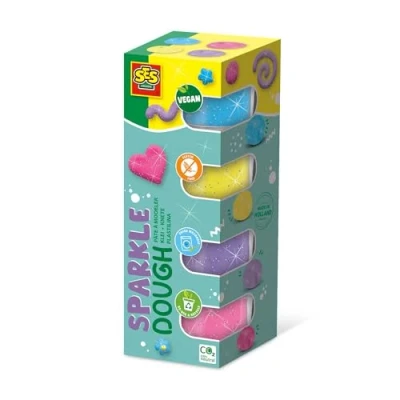 Immagine di SES Creative Feel good 00515 Impastare Sparkle (4 x 90 gr), diversi colori