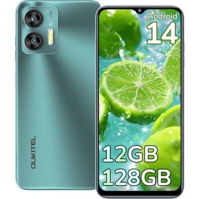 Immagine di OUKITEL C36 Smartphone Android 13, 12GB RAM e 128GB ROM(1TB Espandibile), Telefono Display LCD HD+ 6.56&quot;, Batteria 5150mAh, Fotocamere 13MP, Telefoni Cellulari, Dual SIM 3 Slot/5G WiFi/GPS/Face ID/OTG