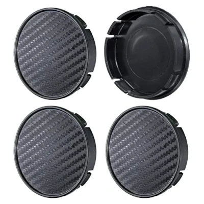 Immagine di Set di 4 coprimozzi da 60 mm, in carbonio, colore nero, mm