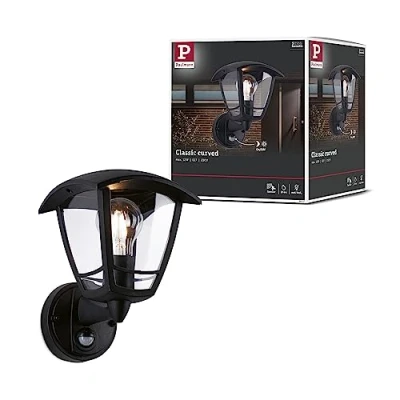Immagine di PAULMANN 94647 Lampada LED da parete per esterno con rilevatore di movimento E27 Nero