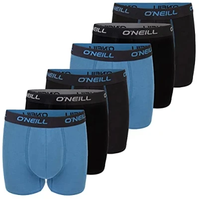 Immagine di O&#039;Neill boxer da uomo, confezione 6 pezzi, tinta unita, sport, basic, biancheria intima, senza apertura sul davanti, in cotone, nero, rosso, blu, M, L, XL, XXL, M