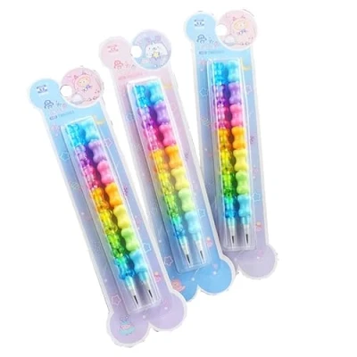Immagine di matite HB impilabili in plastica 8 1, ricaricabili, non temperabili, colorate per studenti, insegnanti, ufficio, bomboniere di compleanno