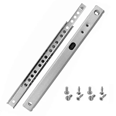 Immagine di HELPMATE Guide per cassetti, 17 mm, lunghezza 182 1 paio di 2 pezzi, estraibili a sfere, parziali, in acciaio zincato, argento, con materiale fissaggio incluso