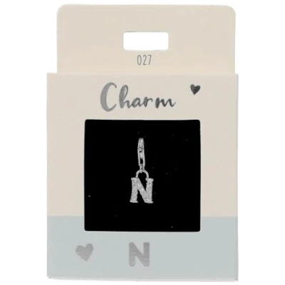 Immagine di Depesche 11785 027 Charms Express Yourself Ciondolo per collane e bracciali, Lettera N, Placcato Argento, Come Piccolo Regalo, Multicolore