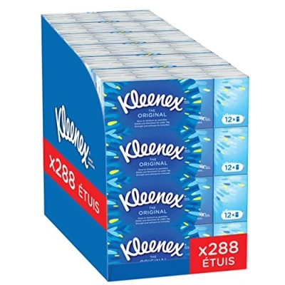 Immagine di KLEENEX Fazzoletti originali (24 confezioni da 12 custodie) morbido e resistente per l&#039;uso quotidiano
