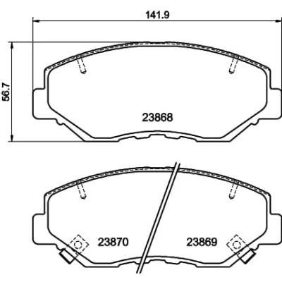 Immagine di HELLA 8DB 355 010 231 Kit pastiglie freno con segnalatore acustico usura HONDA: CIVIC 10, CR V 4, 2