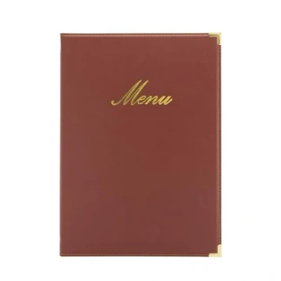 Immagine di SECURIT Porta Menu Linea Classic Per Caffè, Ristoranti, Bar Similpelle Formato A4 1 Doppio Inserto Incluso Colore Bordeaux