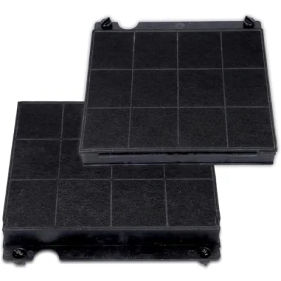 Immagine di 2 filtri al carbone attivo compatibili con AEG Electrolux 9029793818 Whirlpool 48400008575 CHF151 Elica E3CFE15 AMC027 Mod.15 F00333 F00418SE per cappa aspirante