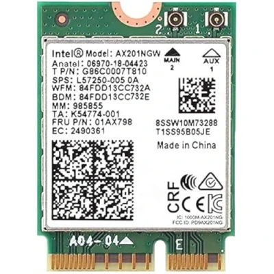 Immagine di Intel AX201NGW Scheda wireless Wi Fi 6 AX201, Bluetooth 5,1 2,4 GHz, 5 M.2 2230 Gbps, Dual Band (ricondizionata)