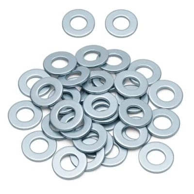 Immagine di Rondelle M5 DIN125 a forma di A, piatte, zincate, dischi per carrozzeria in acciaio zincato (M5, 100)