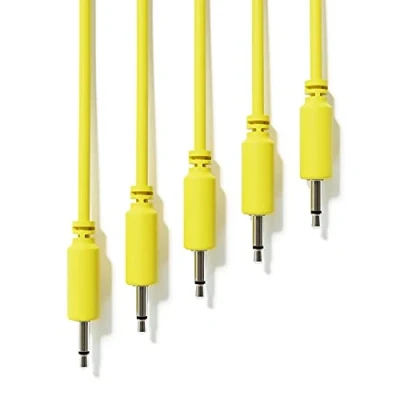 Immagine di ExcelValley 5 Pack Cavi Modulari Patch Mono TS 3,5mm 1/8&quot; Eurorack Sintetizzatore [Giallo 150 cm 59&quot;]