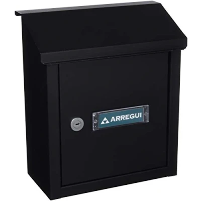 Immagine di ARREGUI V4094 Cassetta Postale in Acciaio per Porte o Cancelli Interni, 23x4 cm, Taglia S (DIN A5), Anticorrosivo, nero testurizzato