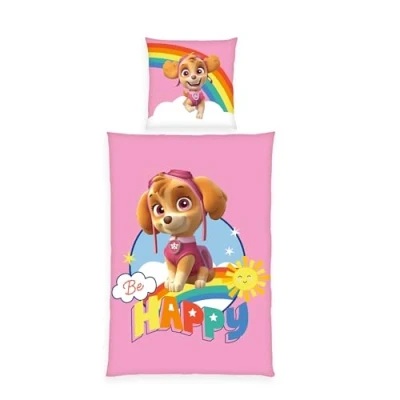 Immagine di Herding Set di Biancheria da Letto, Paw Patrol, Federa 80 x cm con Bottoni e Design Reversibile, Copripiumino 135 200 Chiusura a Bottoni, 100% Cotone